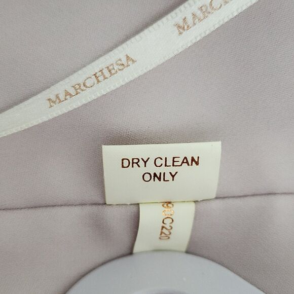 Marchesa Notte Womens Strapless Evening Dress Mauve Chiffon Asymmetric **FLAWS** - Picture 13 of 16